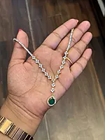 Silver adhira necklace with gold finish