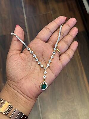 Silver adhira necklace with gold finish