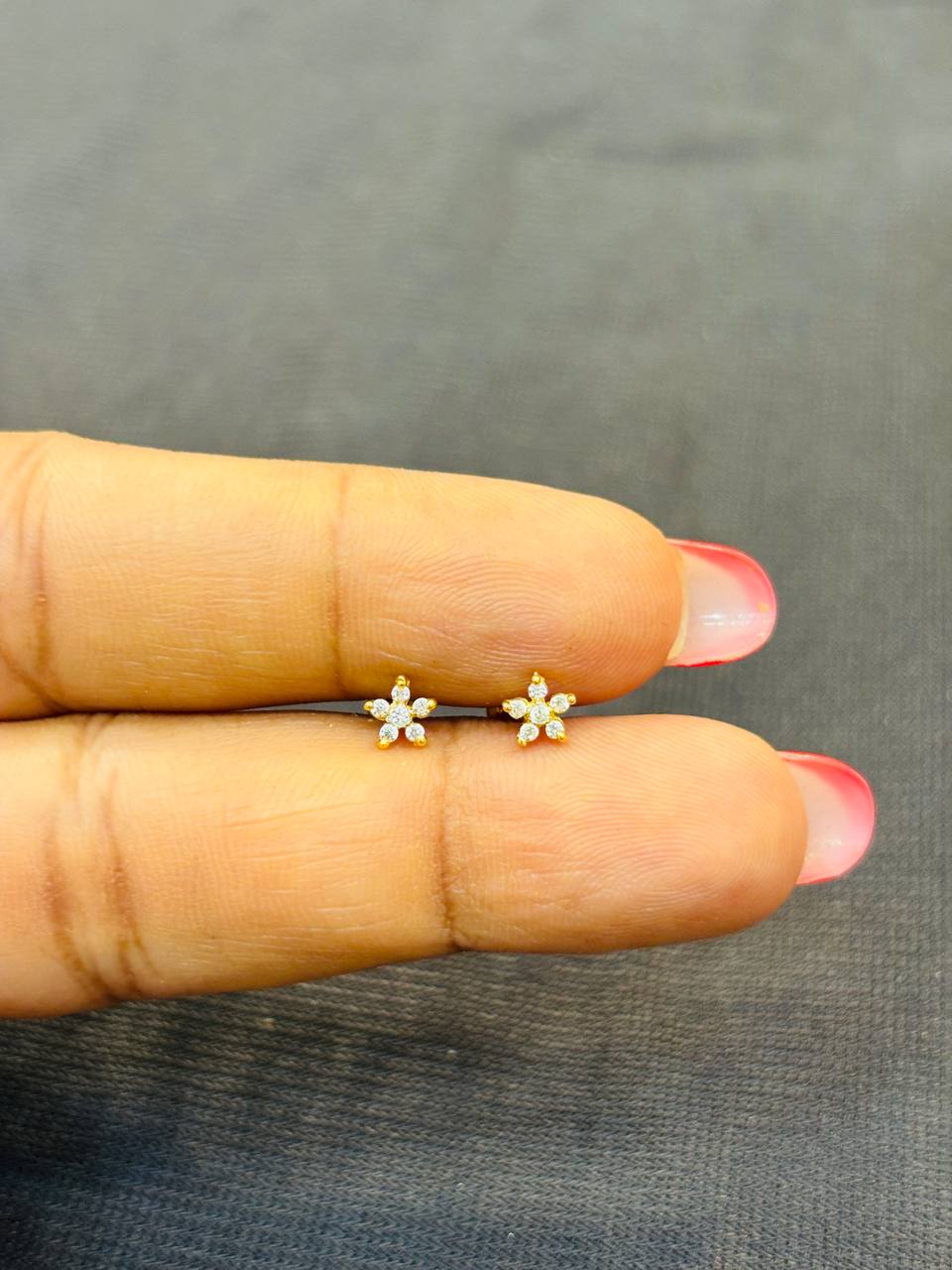 silver radha second stud with gold finish