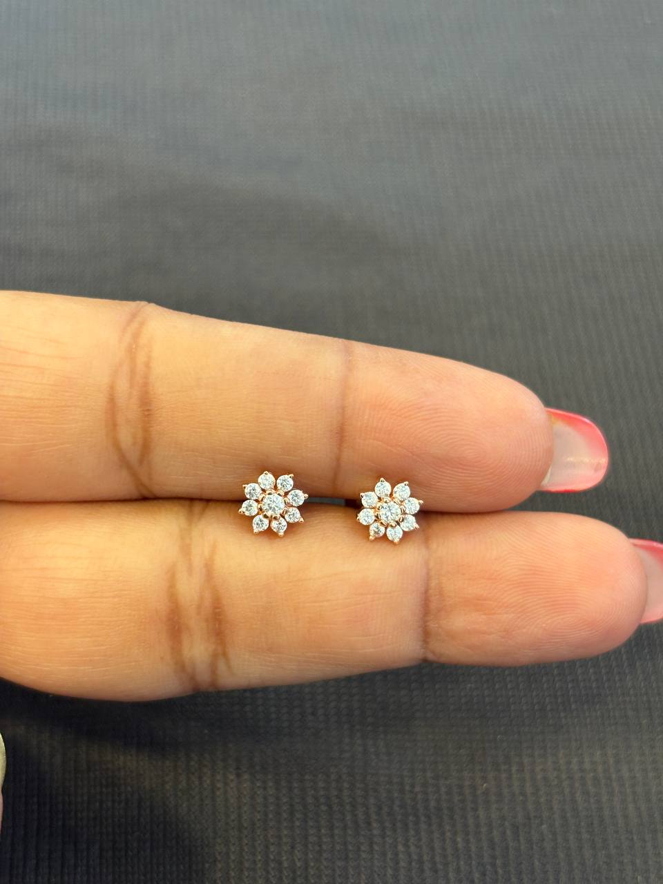 Silver 9 stone fancy stud