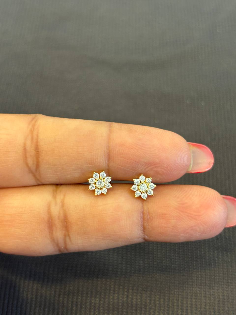 Silver 9 stone fancy stud