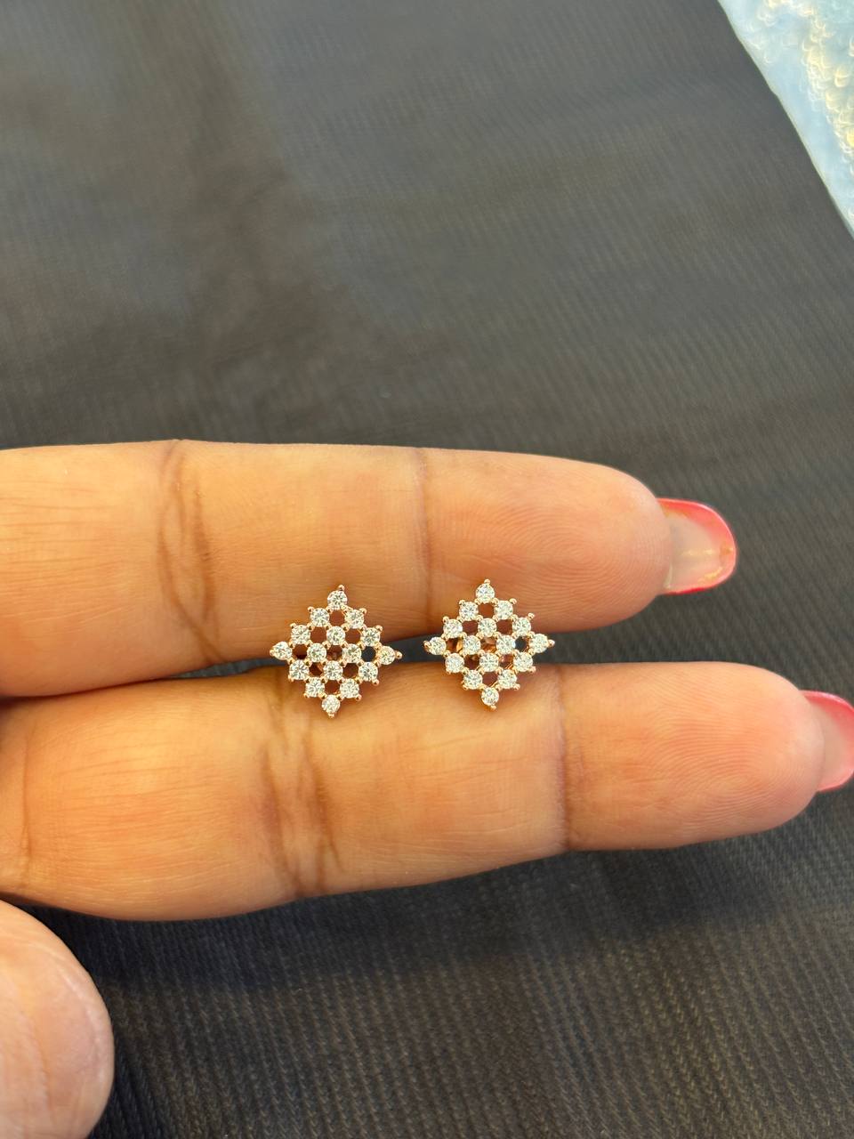 Silver diamond lookalike Stud