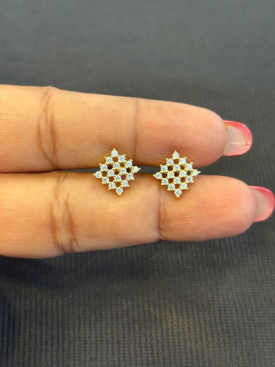 Silver diamond lookalike Stud