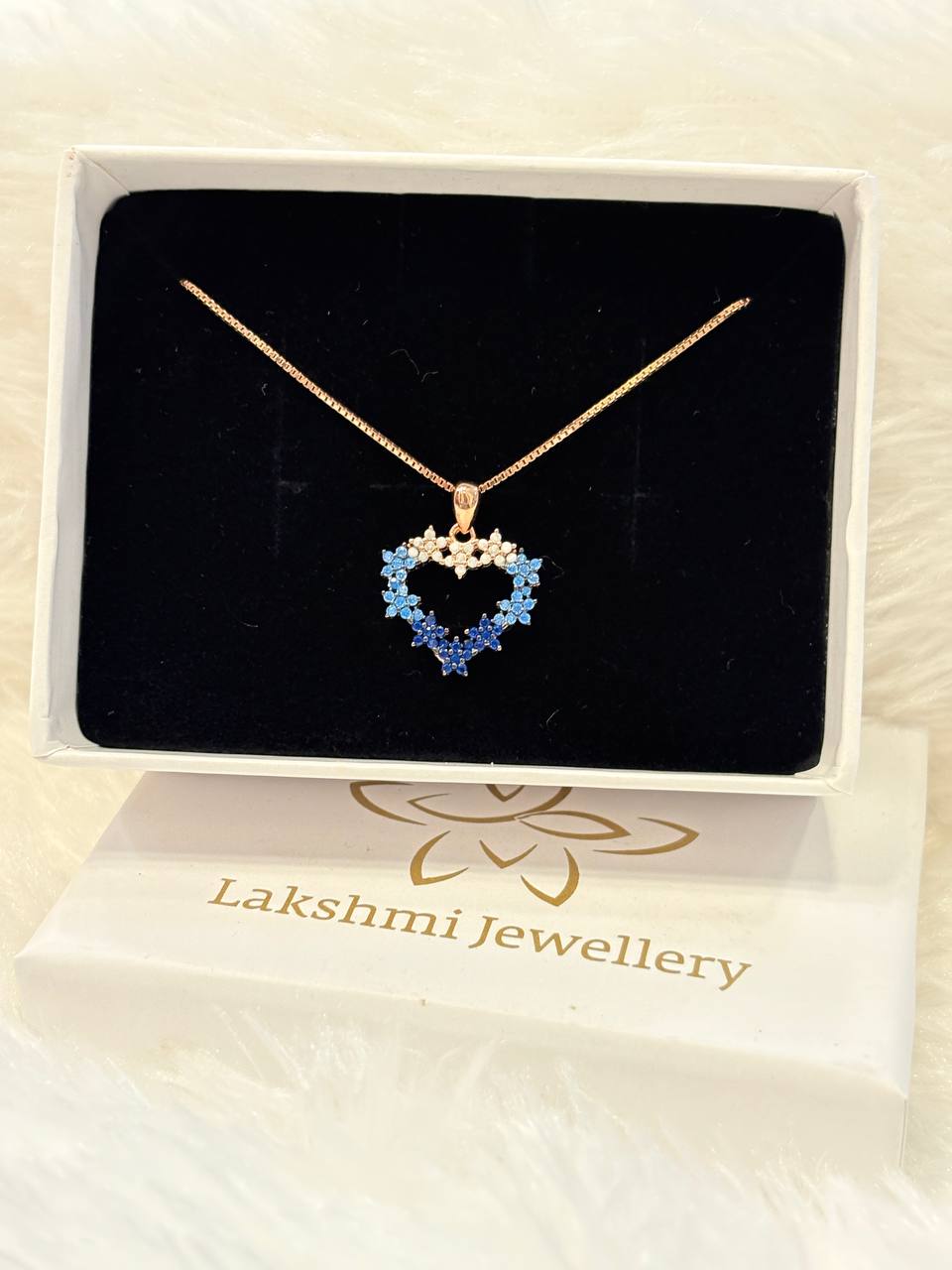Silver heart chain with rosegold finish