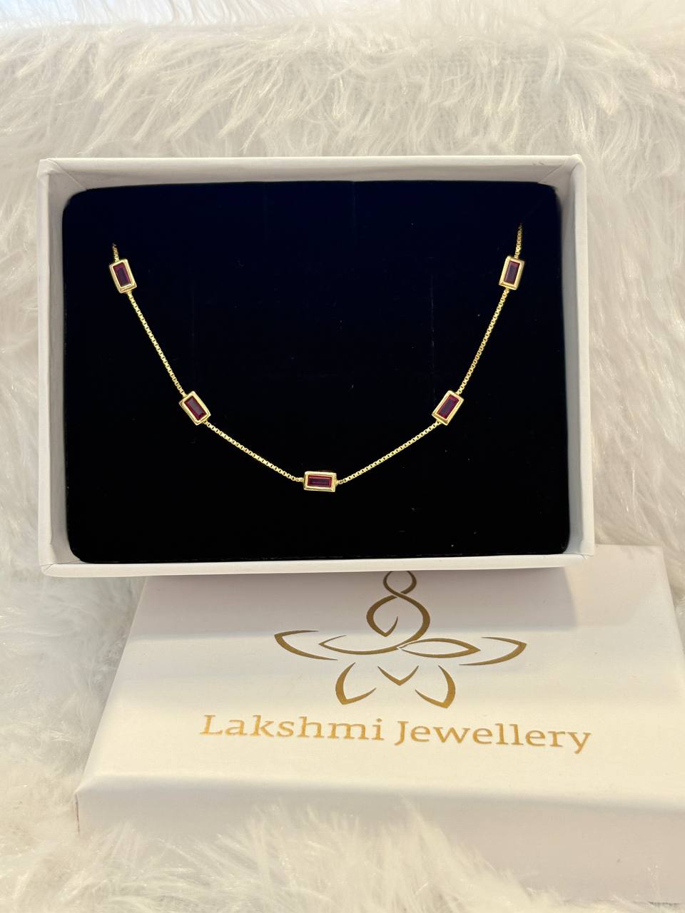 Silver maya red  bracelet with gold finish