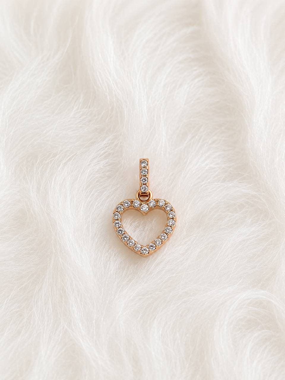 Silver small hart with rosegold finish