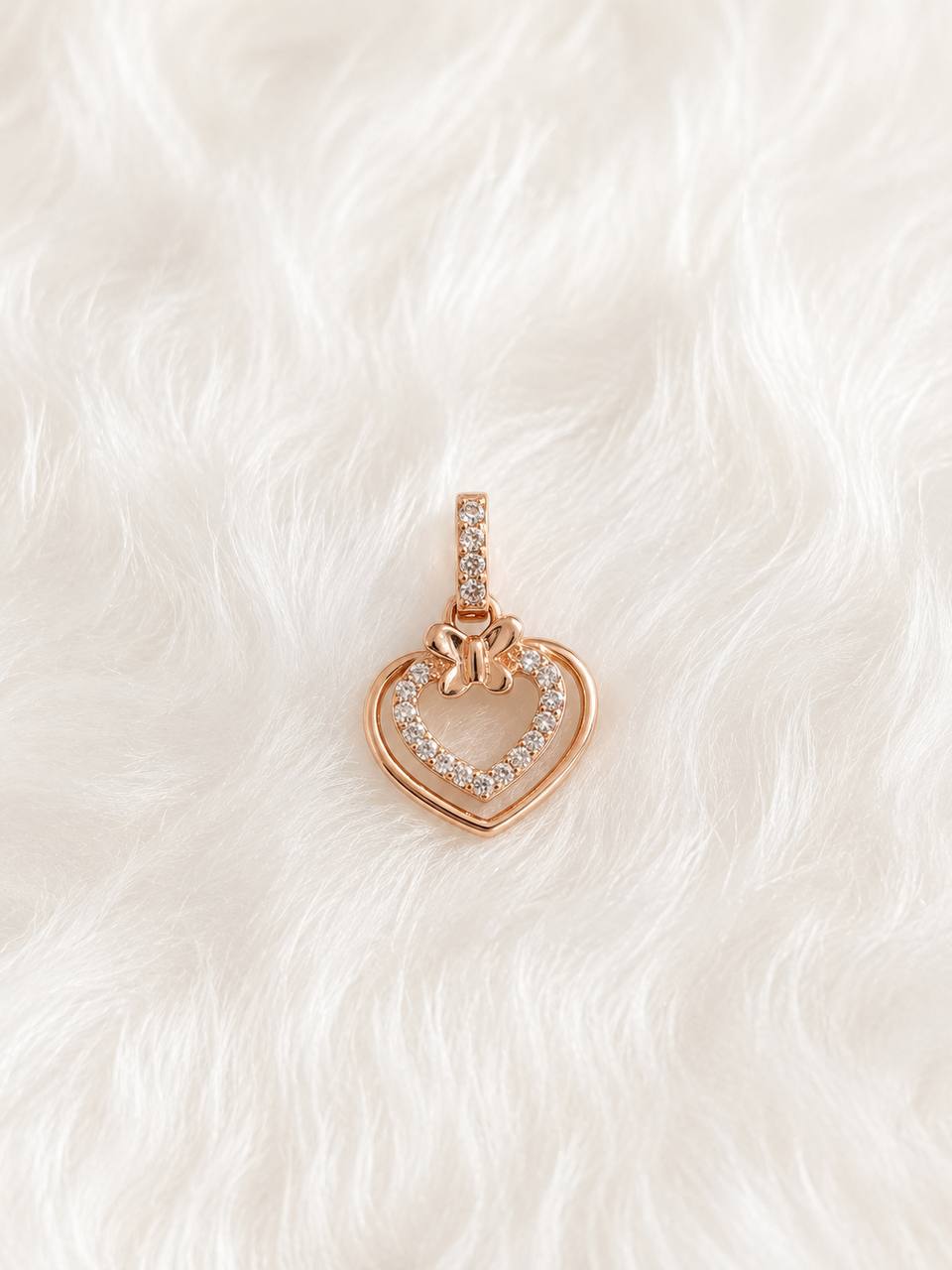 Silver casting heart with rosegold finish