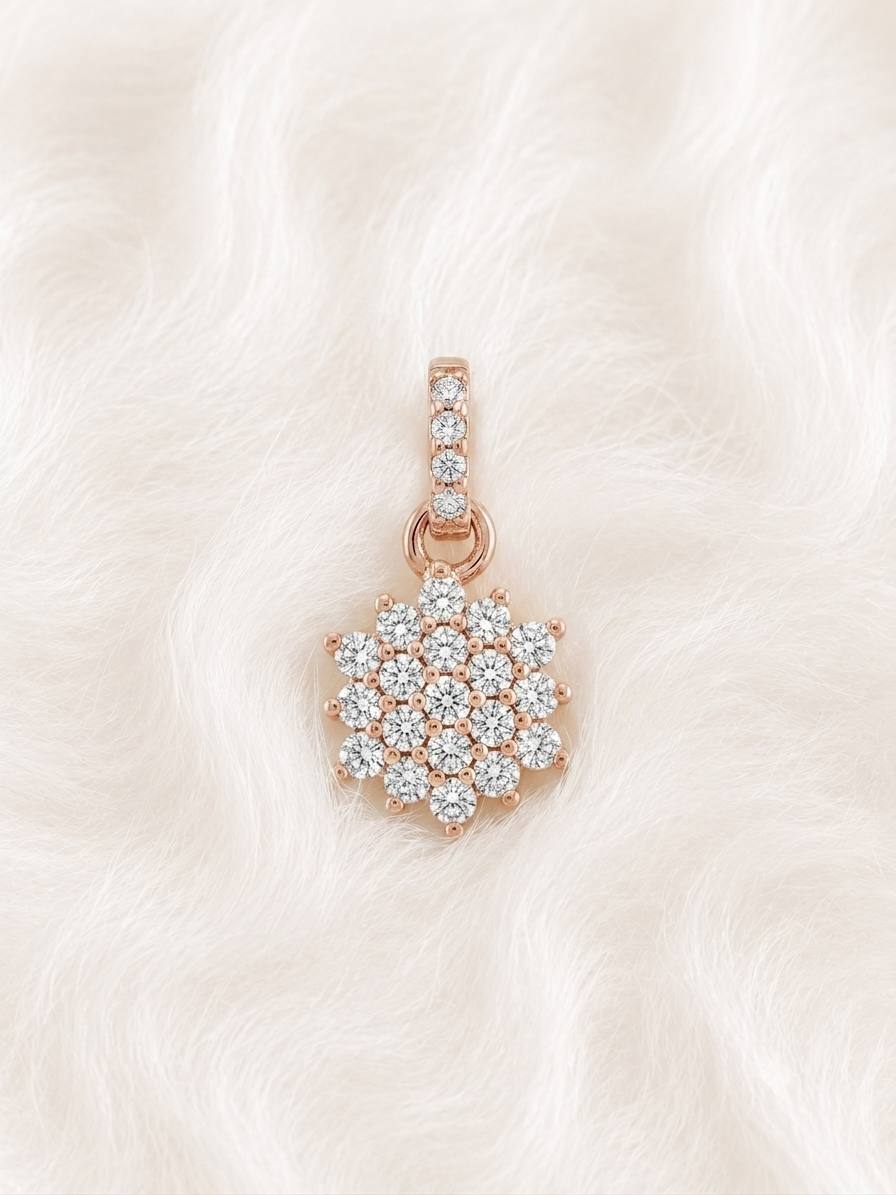 Silver moksha pendant with rosegold finish