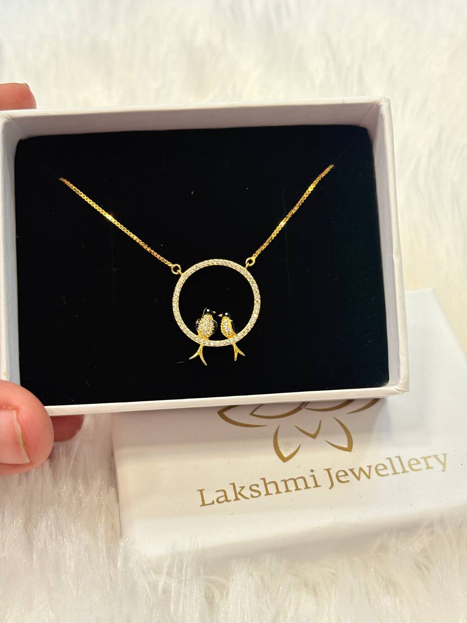 Silver kuruvi chain with gold finish