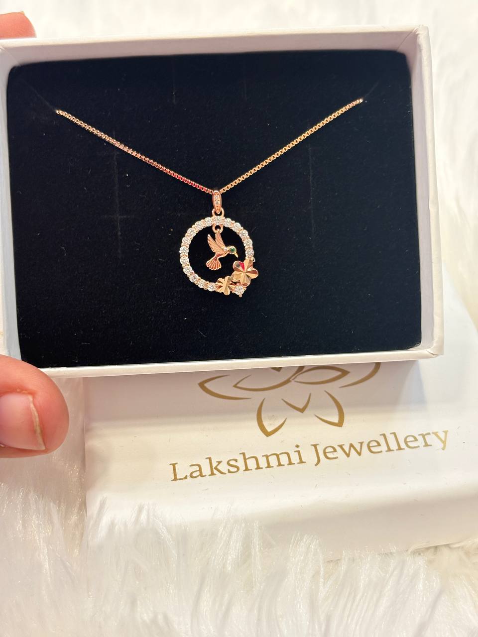 Silver round kuruvi chain with rosegold finish