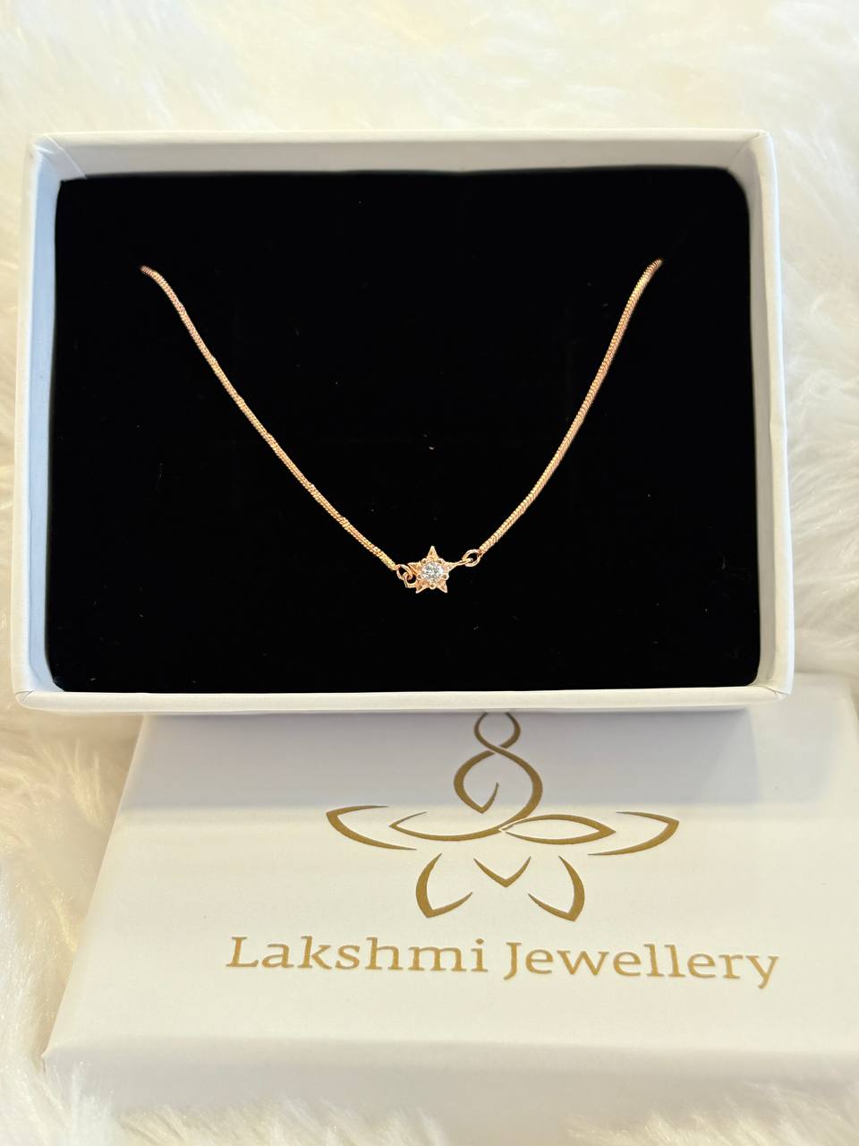 Silver maya chain with rosegold finish