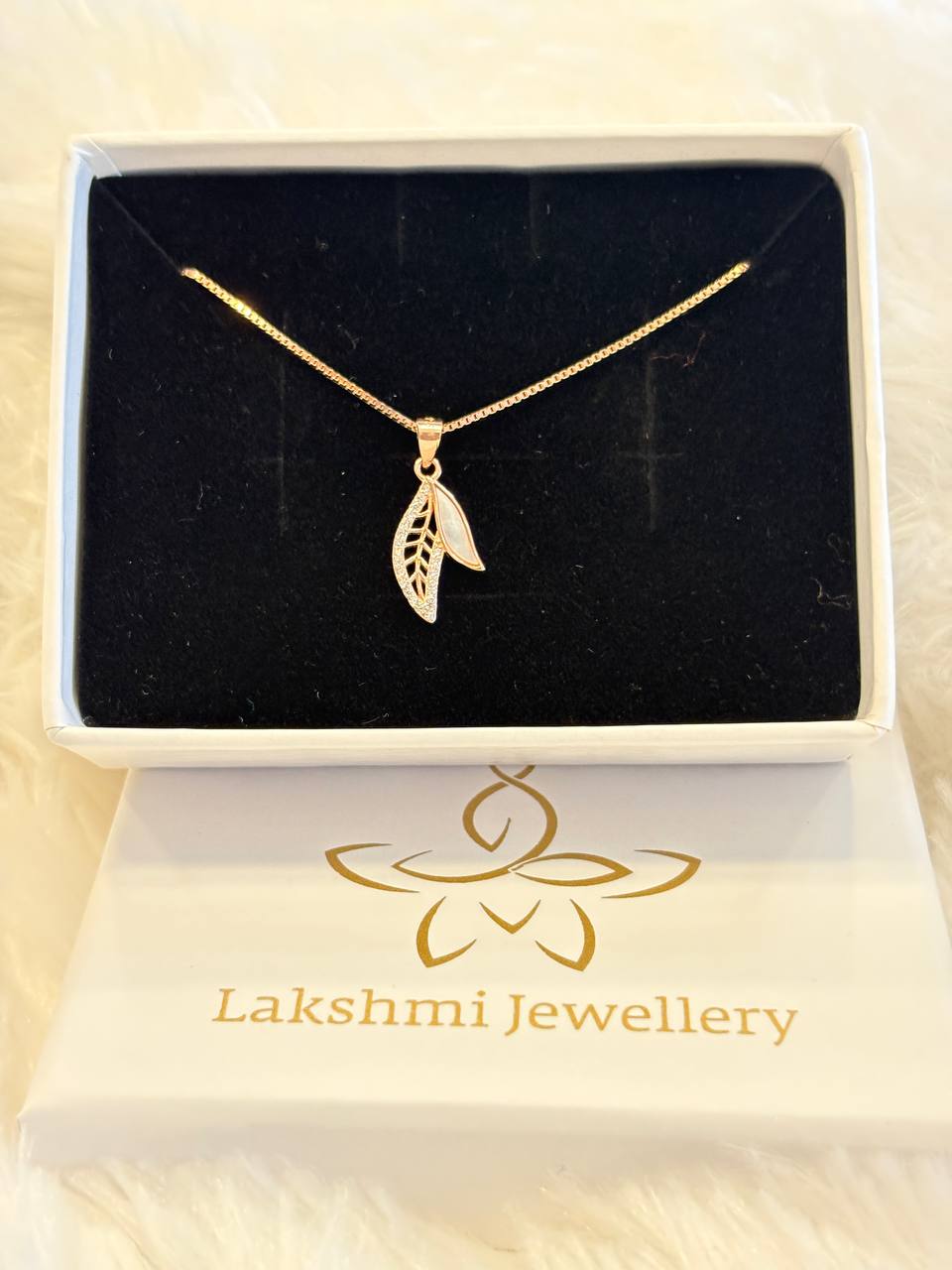 Silver thamilini chain with rosegold finish