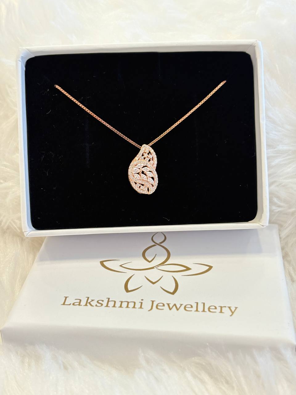 Silver mathi chain with rosegold finish