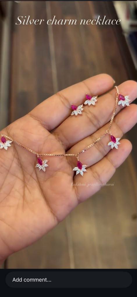 Silver red charm