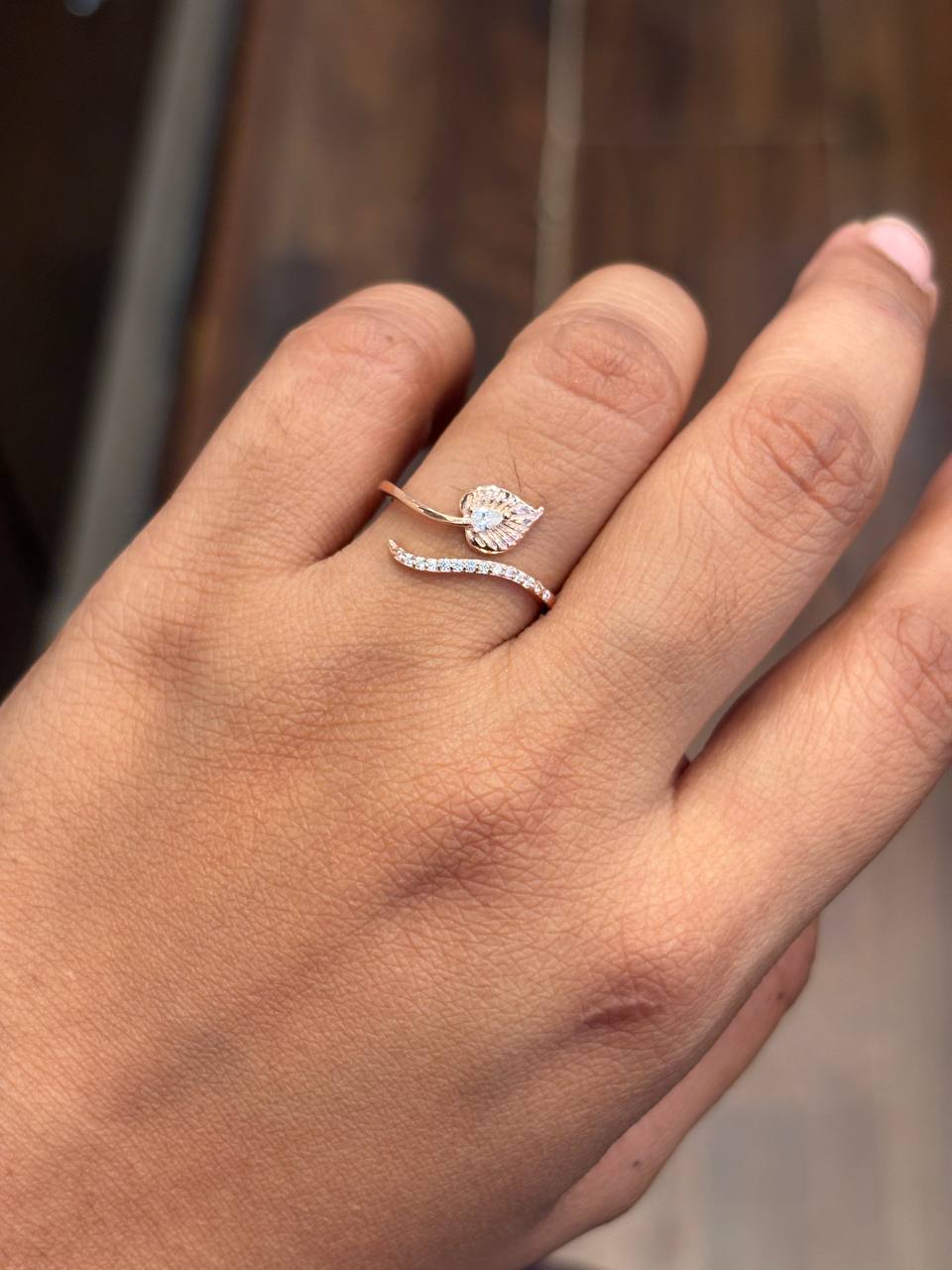 Silver leaf ring (adjustable)
