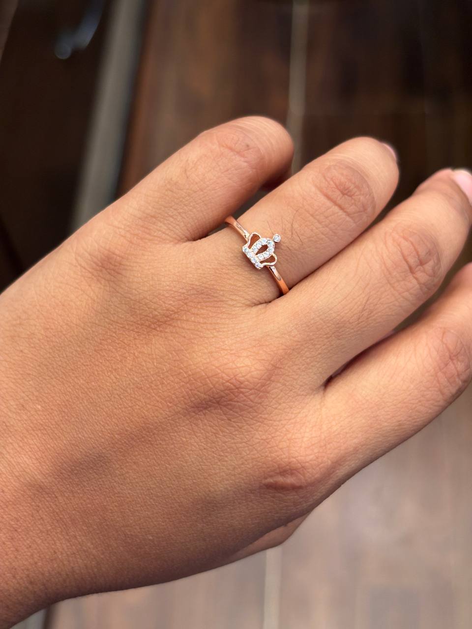 Silver galaxy ring with rosegold finish (adjustable)