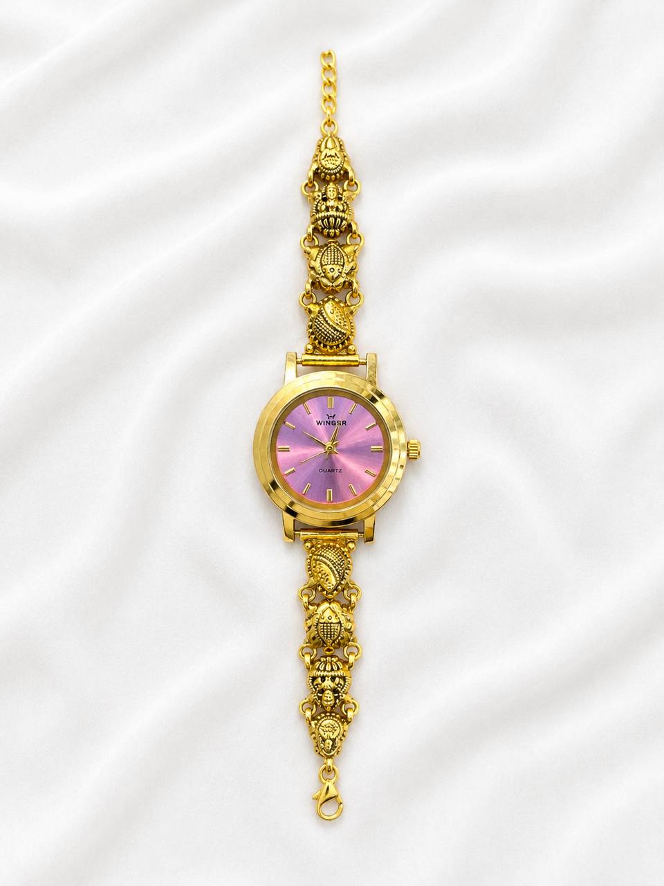Silver ananya watch with adjustable rings