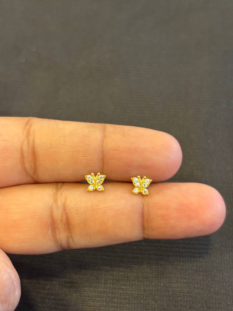 White butterfly 9 carat golds stud