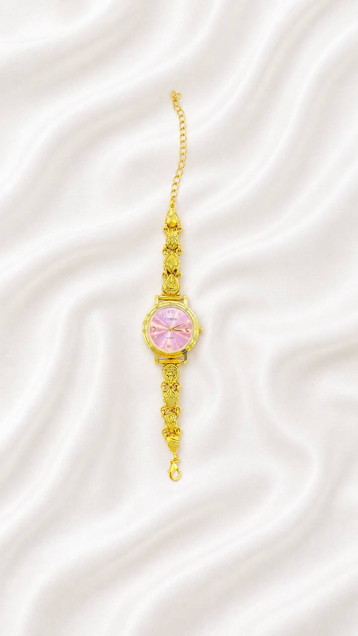 Silver nethra watch with antique finish