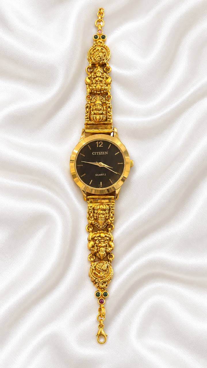 Silver maya watch with antique finish