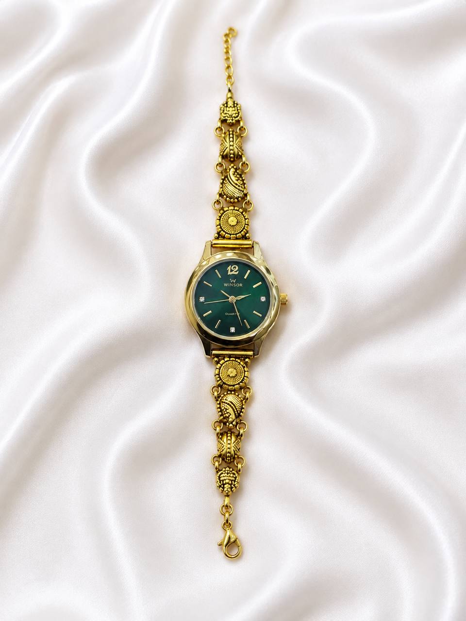 Silver ambika watch with antique finish