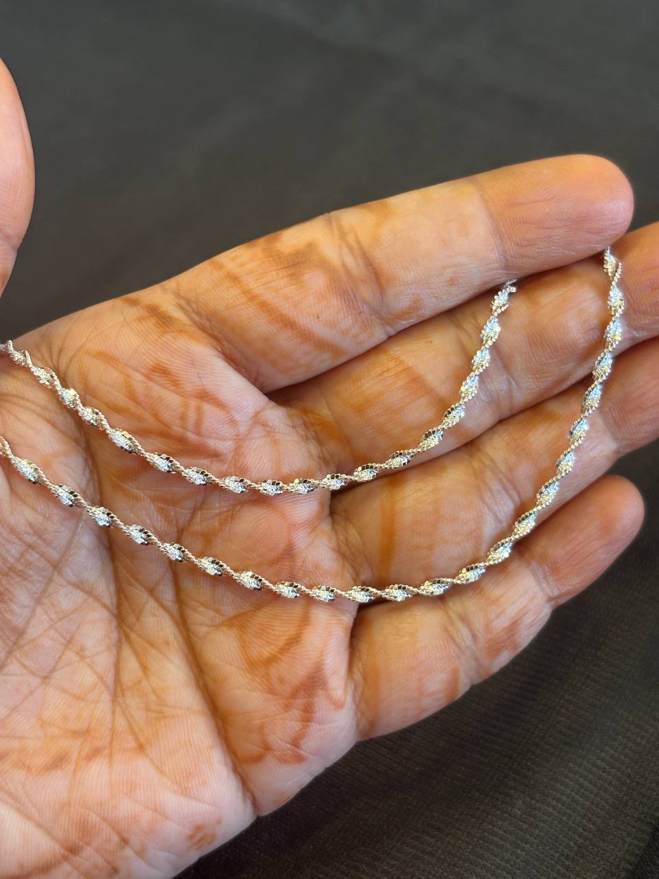 Silver devi anklet with dual tone