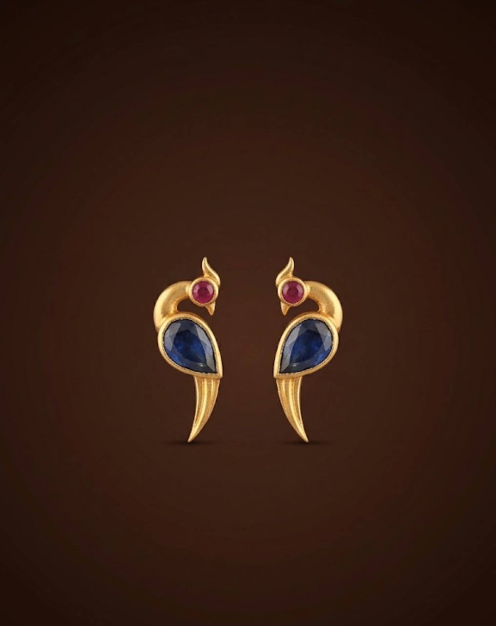 Silver bird stud with gold finish