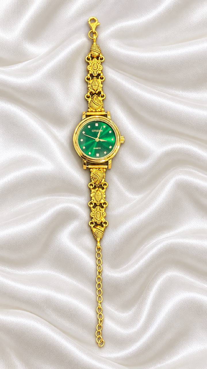 Silver sana watch with antique finish
