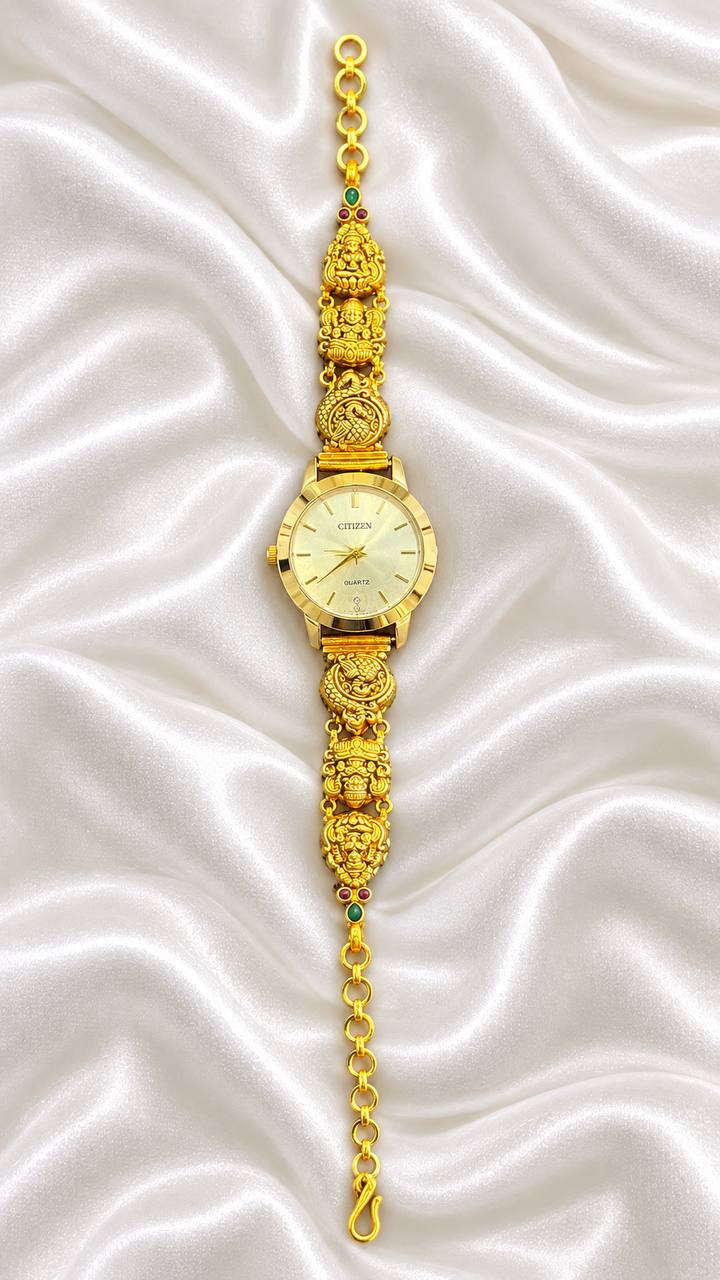 Silver pragya watch with antique finish