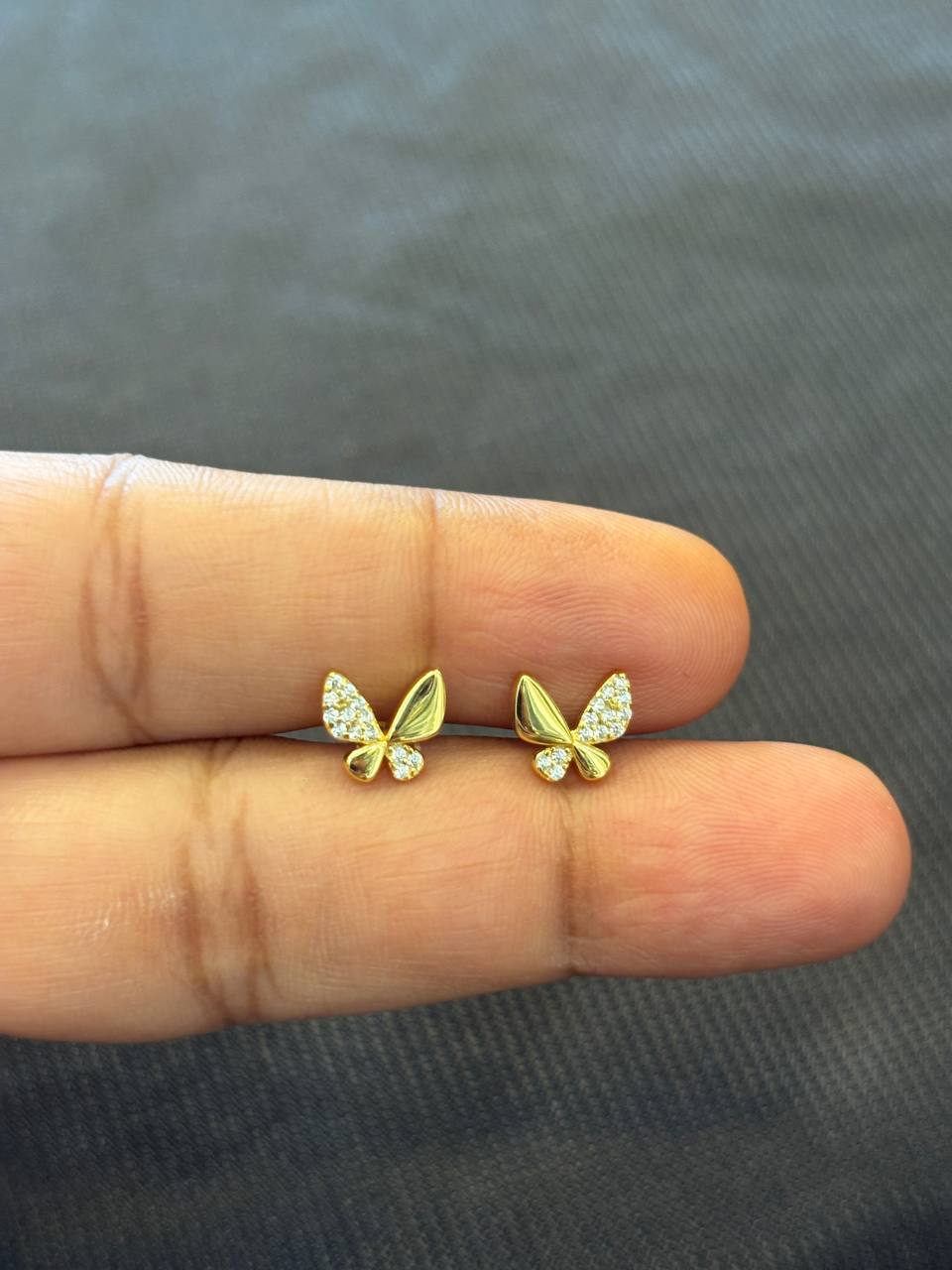 Silver casing butterfly with gold finish