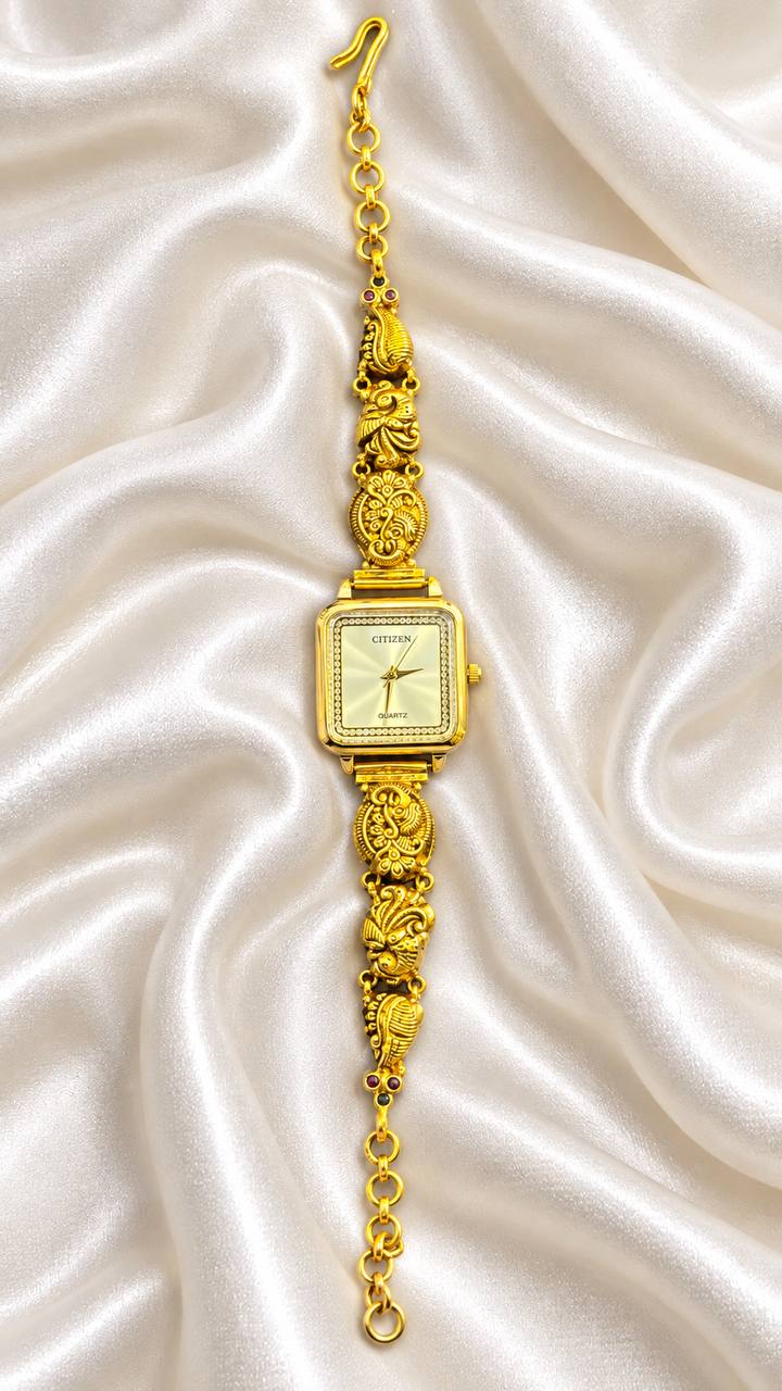 silver ramya watch with antique finsh