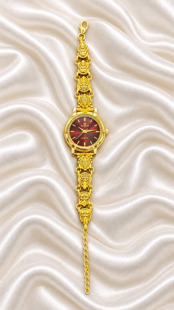Silver prisha watch with antique finish
