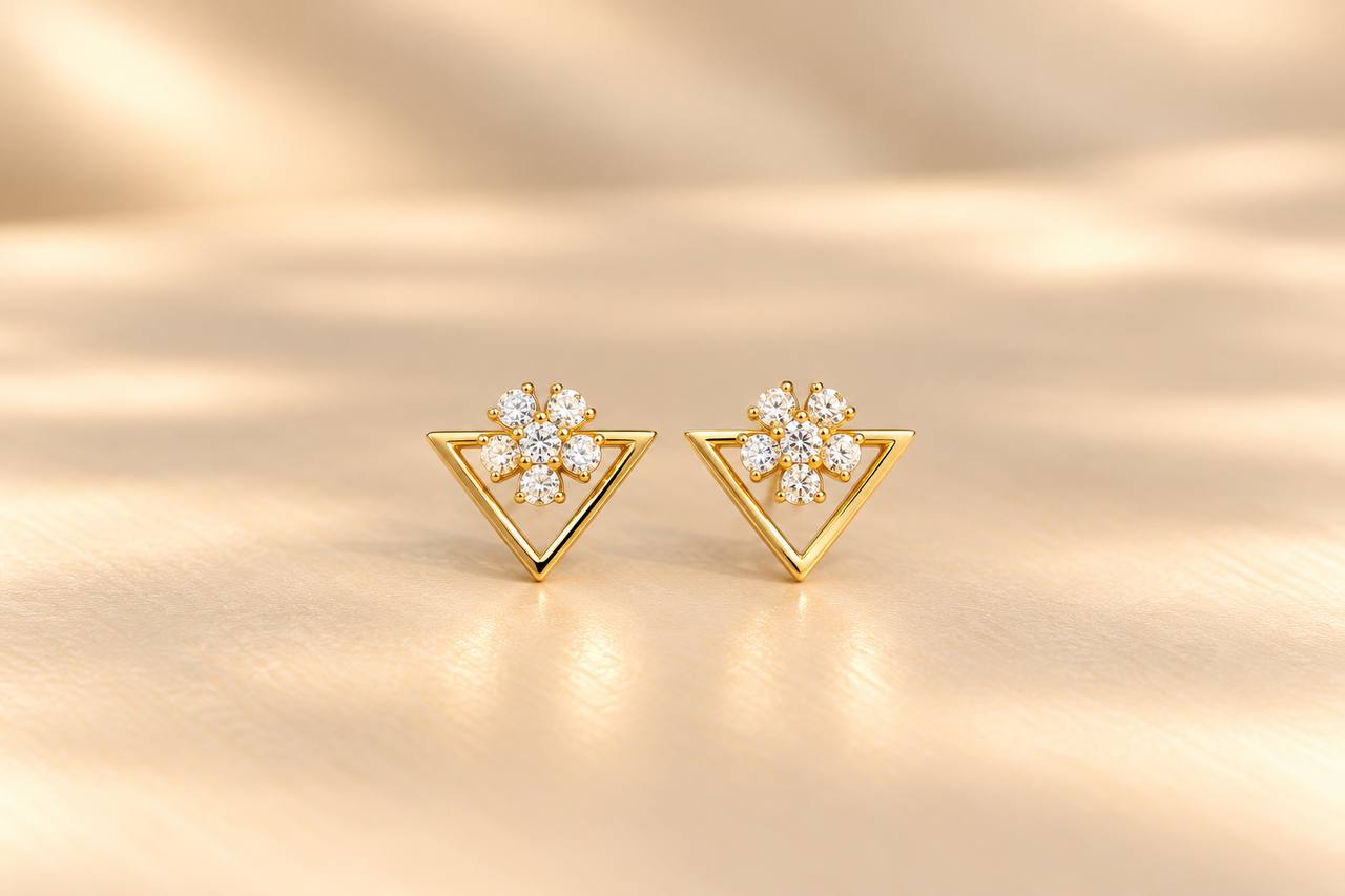 silver gayu1 stud with gold finish
