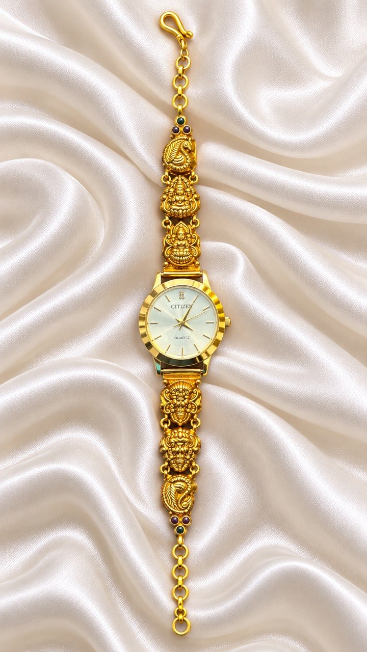 Silver aadhya watch with antique finish