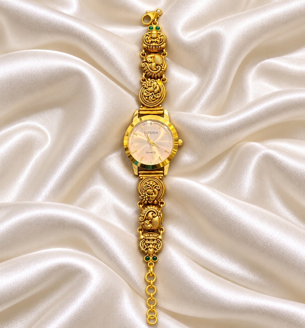 Silver ilakkiya watch with antique finish