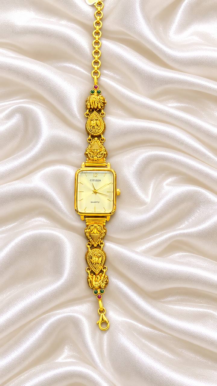 Silver mahi watch with antique finish