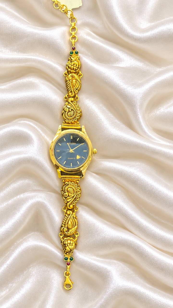 Silver ziyaa watch with antique finish