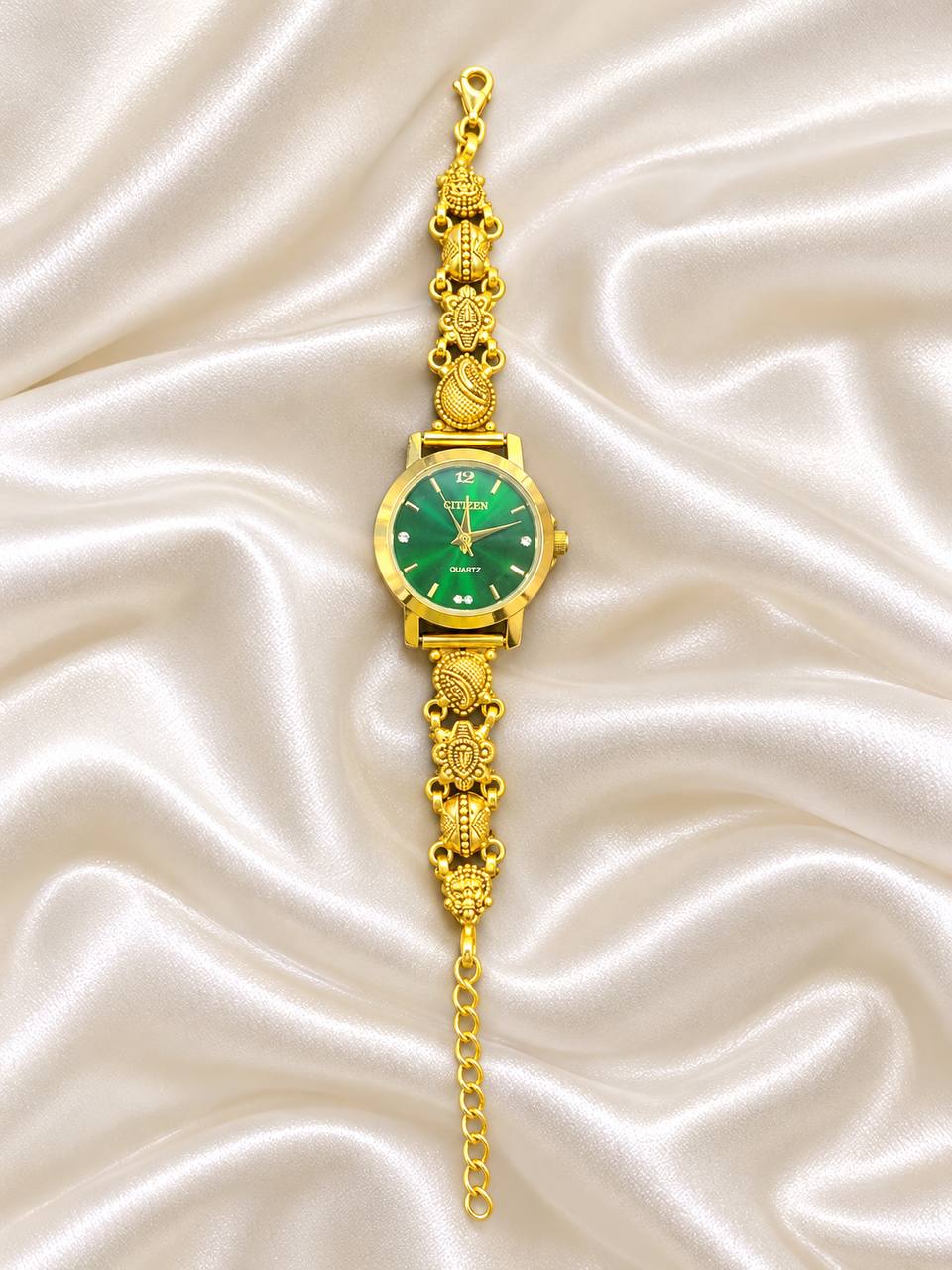 Silver yazhisa watch with antique finish