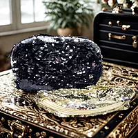 Black & Silver Sequined Storage Bag