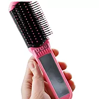 Compact Foldable Comb with Built-in Mirror