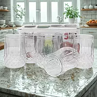 Set of 6 Designer Plastic Glass Set - 250ml