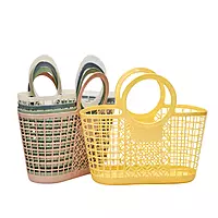 Plastic Tote Storage Basket with Handle