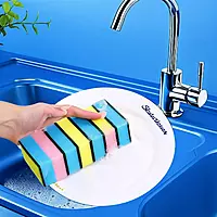 Multipurpose Scrub Pad with Sponge Multicolored Set of 10