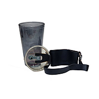Glass Sipper Mug With Anti-Skid Leather Sleeve