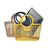 Plastic Tote Storage Basket with Handle