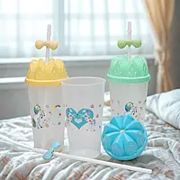 Printed Transparent Kids Sipper With Straw