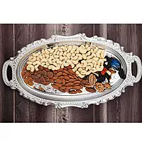 Traditional Rajwadi Serving Tray Silver Coated