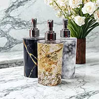 Marble Print Plastic Soap Dispenser