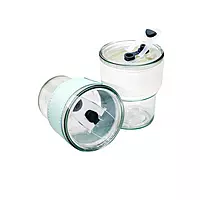 Glass Sipper with Lid, Straw and leather grip