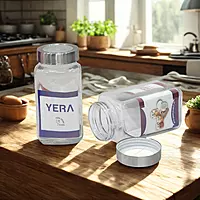 1000ml Yera Transparent Jar Barni Storage Container with Silver Lid
